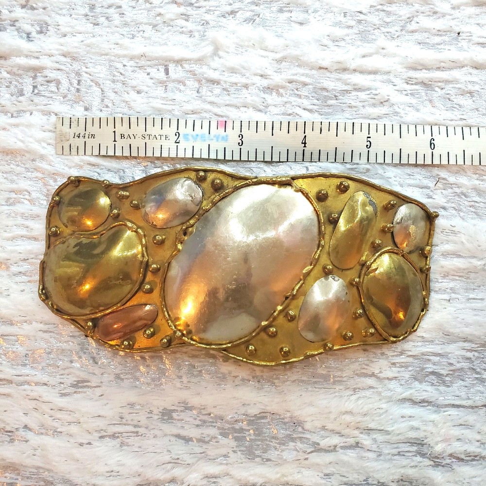 Carvalhu Brazilian Brass 1970s Vintage Buckle